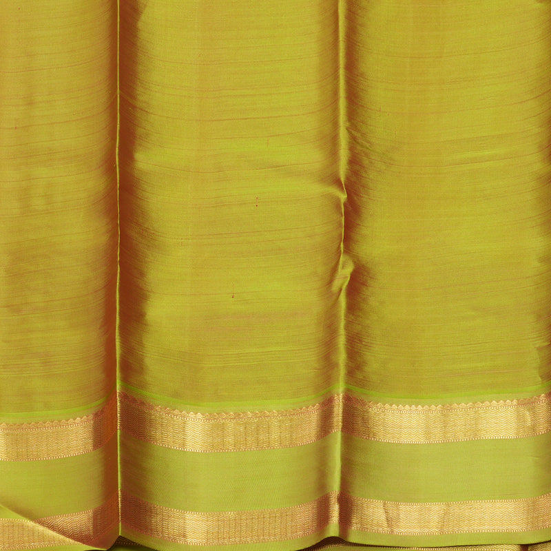 Hayagrivas Handloom Pink Kanjivaram Silk Saree with Parrot Green Border KBF467F5-5