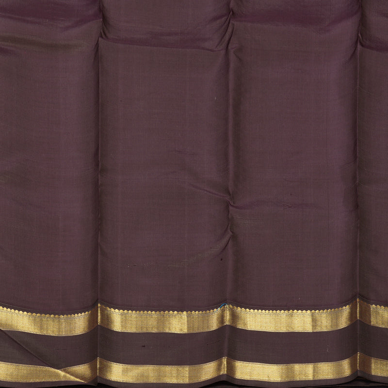 Hayagrivas Handloom Greige Kanjivaram Silk Saree with Grey Border KBF467F6-7
