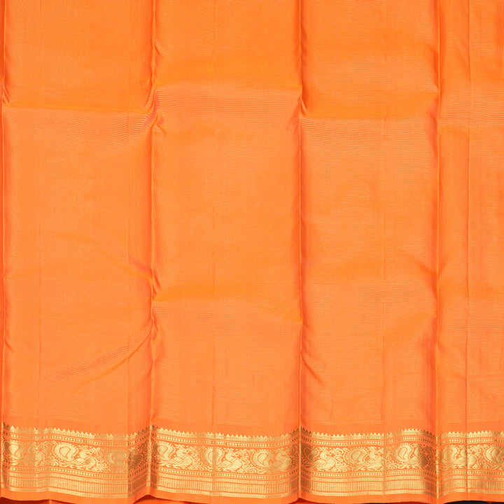 Hayagrivas Handloom Carrot Orange Kanjivaram Silk Saree KBF469F3-1