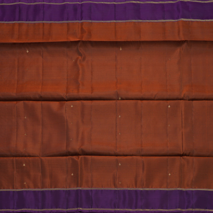 Hayagrivas Rust Brown Handloom Soft Silk Saree KBF46D1-5