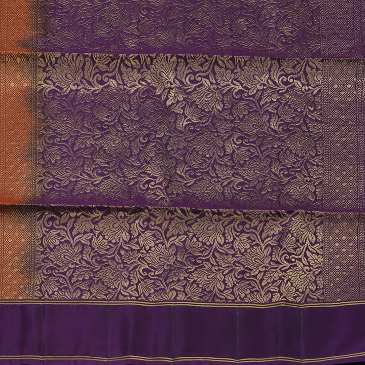 Hayagrivas Rust Brown Handloom Soft Silk Saree KBF46D1-5