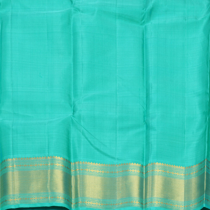 Hayagrivas Handloom Multicolour Checks Kanjivaram Silk Saree with Bright Teal Border KBF470F3-1