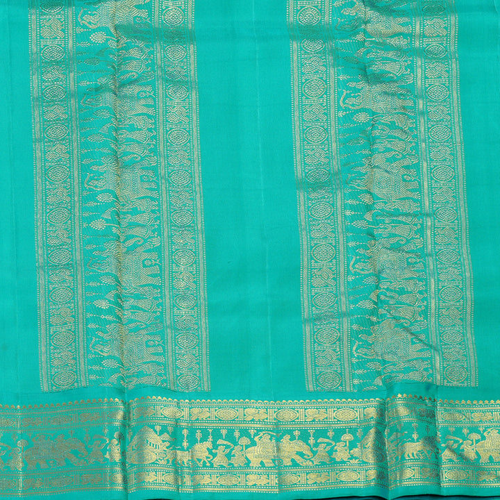 Hayagrivas Handloom Orange Ten Yards Silk Saree KBF471F1-2