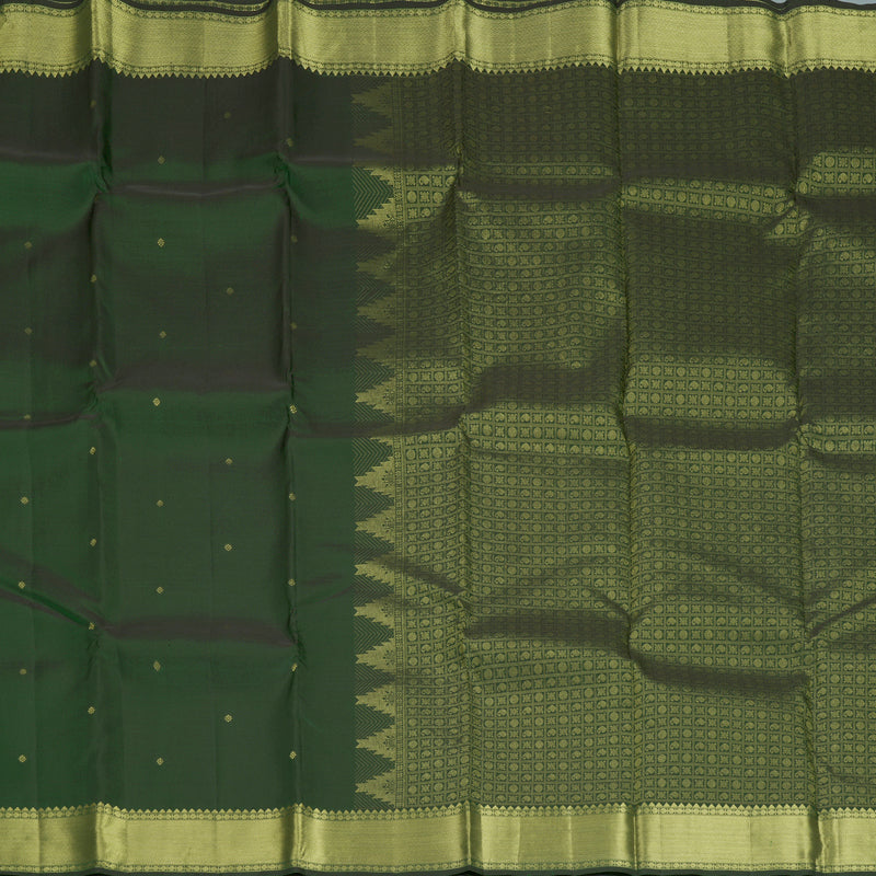 Hayagrivas Handloom Bottle Green Kanjivaram Silk Saree KBF472F1-6