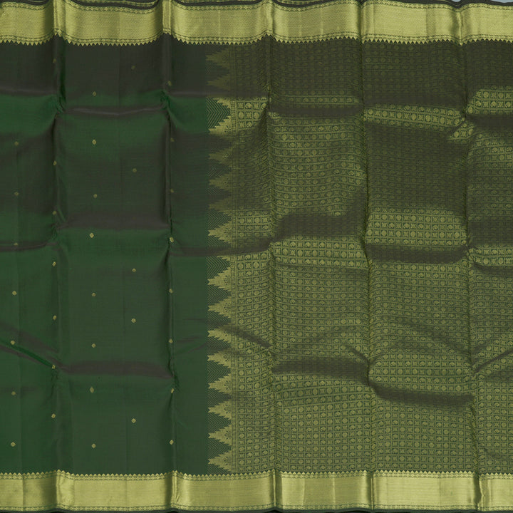 Hayagrivas Handloom Bottle Green Kanjivaram Silk Saree KBF472F1-6