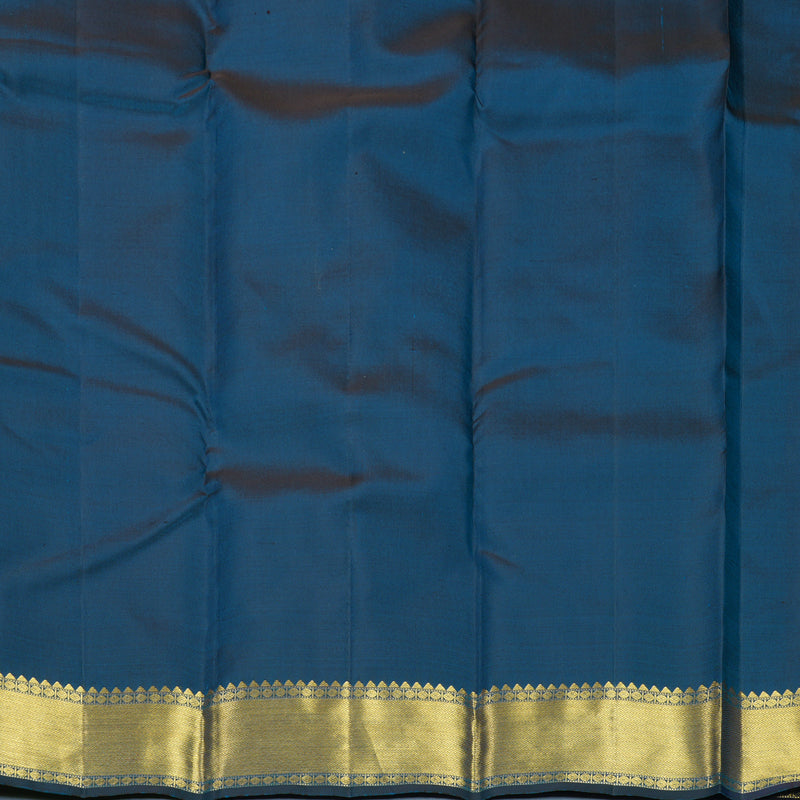 Hayagrivas Handloom Peacock Blue Kanjivaram Silk Saree KBF472F1-9