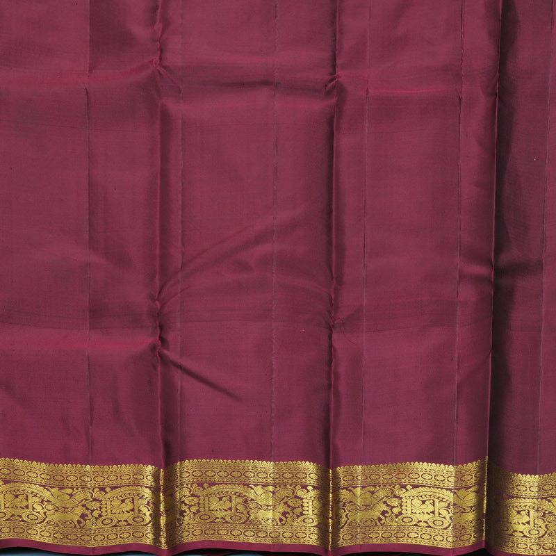 Hayagrivas Handloom Bottle Green Kanjivaram Silk Saree with Burgundy Border KBF472F6-2