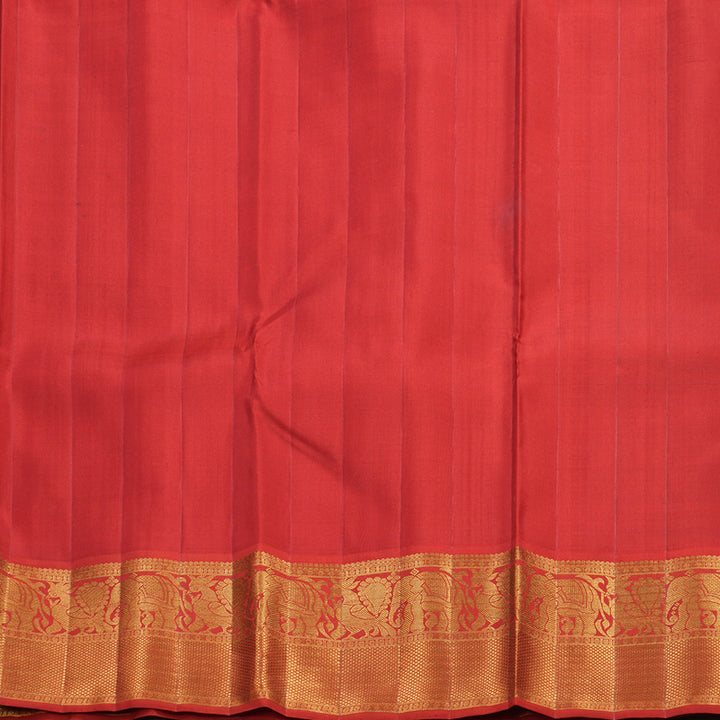 Hayagrivas Handloom Deep Nagapazham Kanjivaram Silk Saree with Red Border KBF473F1-1