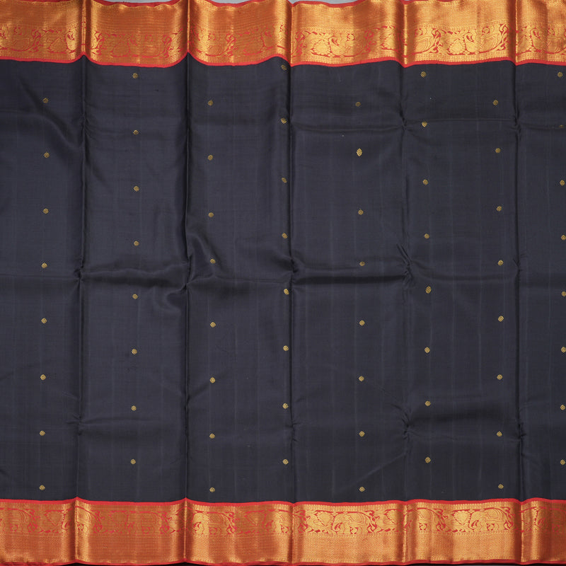 Hayagrivas Handloom Deep Nagapazham Kanjivaram Silk Saree with Red Border KBF473F1-1
