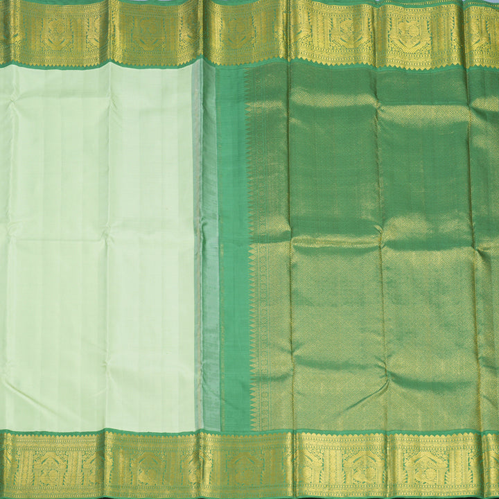 Hayagrivas Handloom Pista Green Kanjivaram Silk Saree with Green Border KBF473F2-1