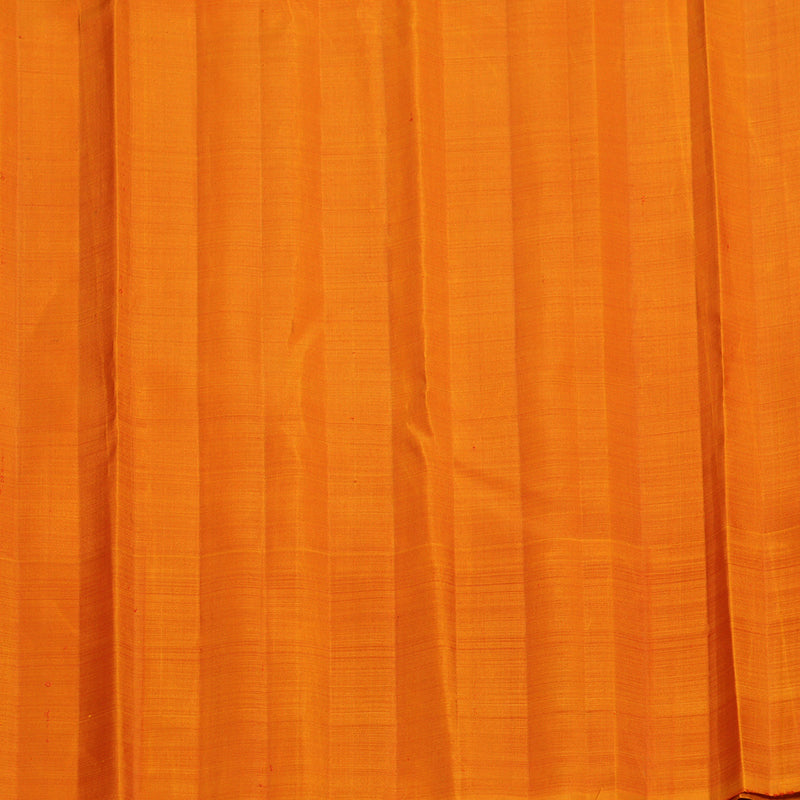 Hayagrivas Handloom Peach Orange Kanjivaram Silk Saree with Golden Orange Border KBF473F3-1