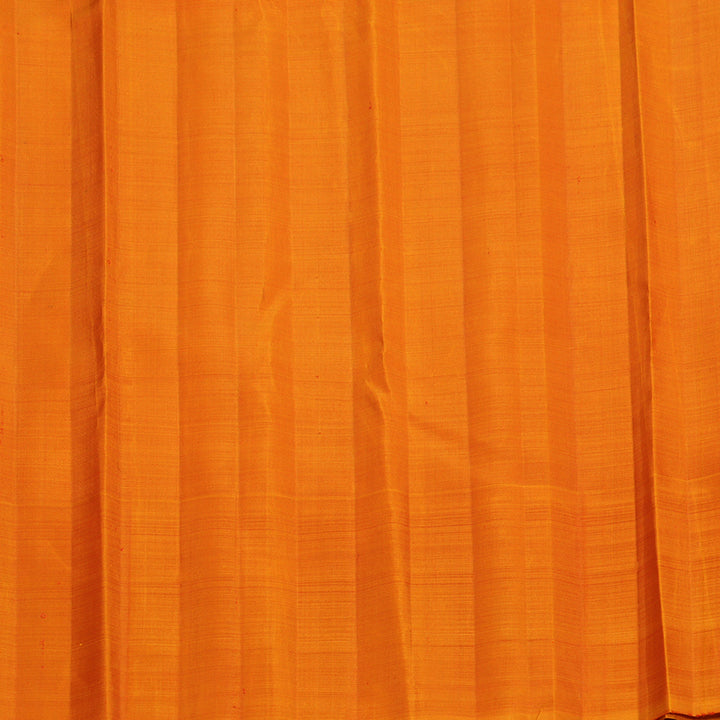 Hayagrivas Handloom Peach Orange Kanjivaram Silk Saree with Golden Orange Border KBF473F3-1
