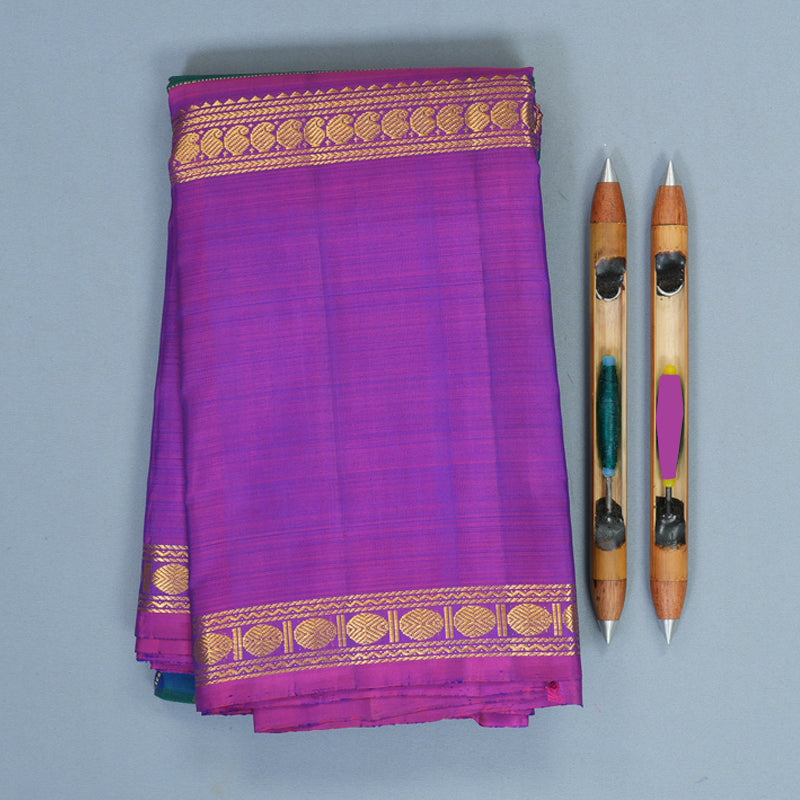 Hayagrivas Handloom Mayilkazhuthu Kanjivaram Silk Saree with Purple Border KBF474F2-1