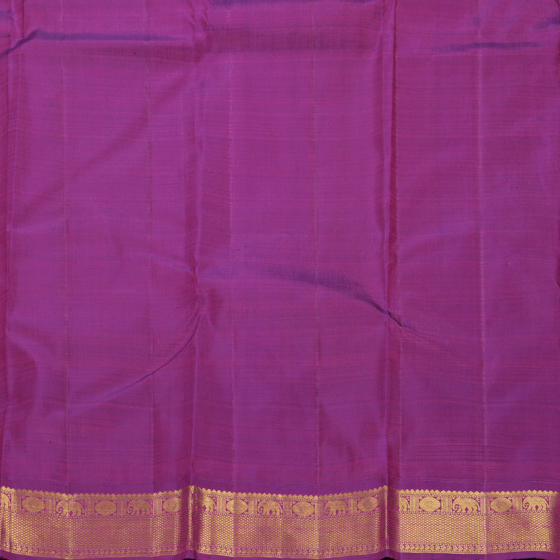 Hayagrivas Handloom Light Grey Kanjivaram Silk Saree with Purple Border KBF474F4-1