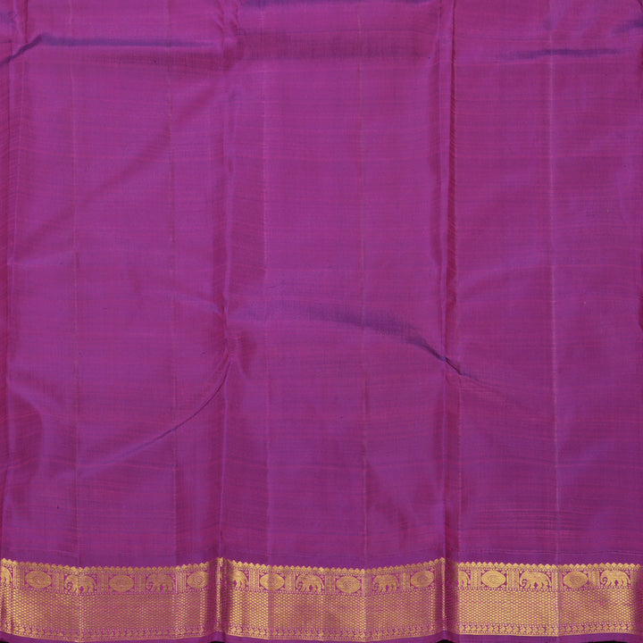Hayagrivas Handloom Light Grey Kanjivaram Silk Saree with Purple Border KBF474F4-1