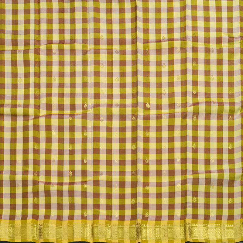 Hayagrivas Handloom Multicolour Checks Kanjivaram Silk Saree KBF47D1-5