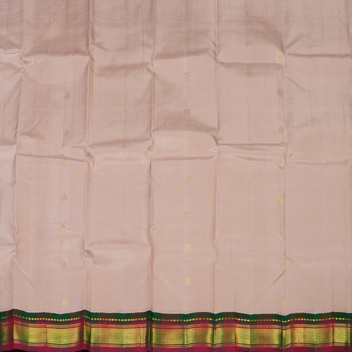 Hayagrivas Onion Pink Pure One-sided border Kanjivaram Silk Saree KBF47D3-9