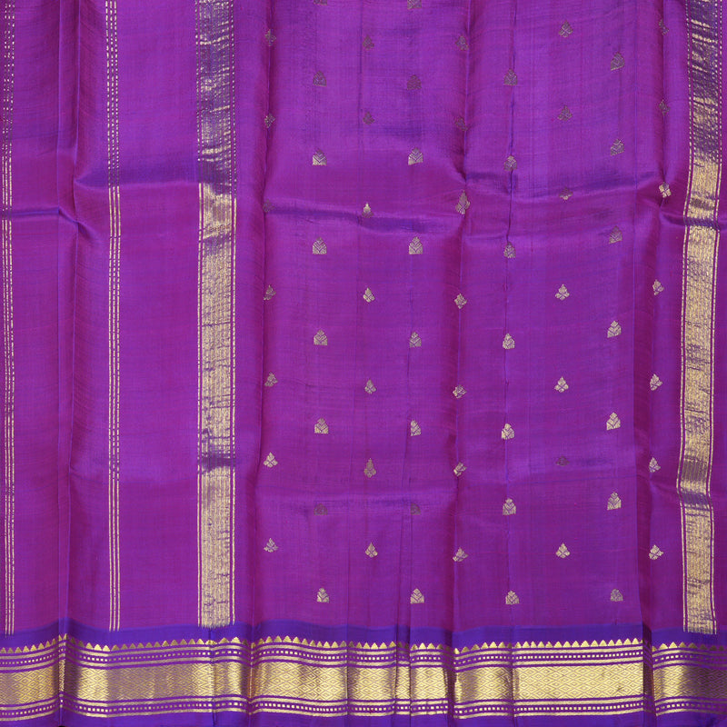 Hayagrivas Fluorescent Green Pure One-sided border Kanjivaram Silk Saree KBF47D5-13