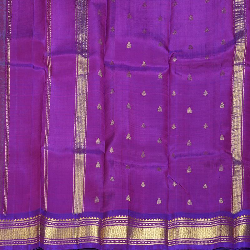 Hayagrivas Fluorescent Green Pure One-sided border Kanjivaram Silk Saree KBF47D5-2