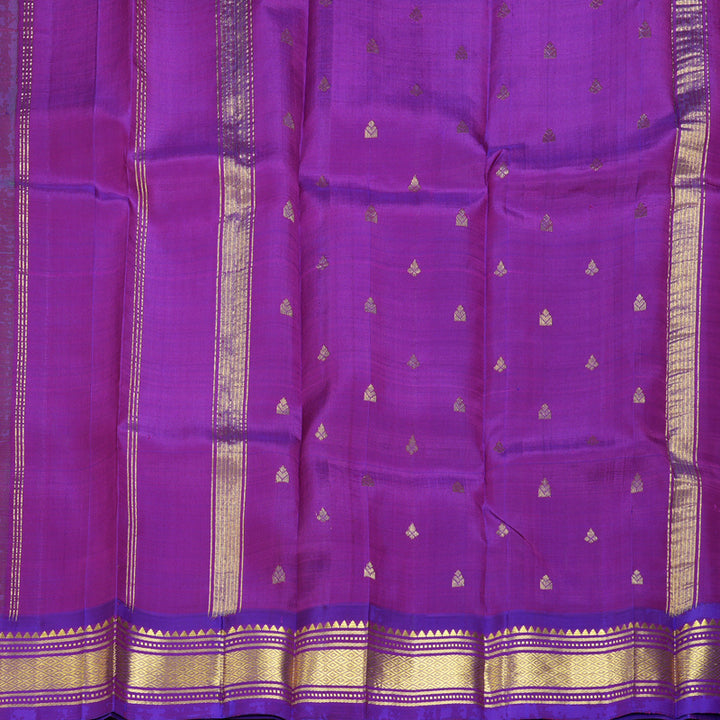 Hayagrivas Fluorescent Green Pure One-sided border Kanjivaram Silk Saree KBF47D5-2