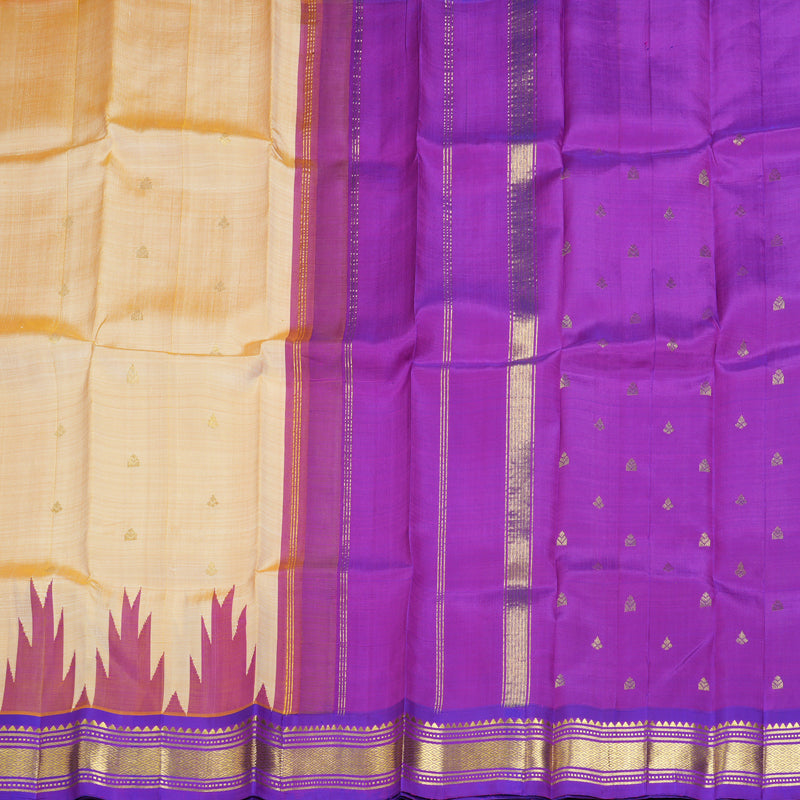 Hayagrivas Sandal Pure One-sided border Kanjivaram Silk Saree KBF47D5-5