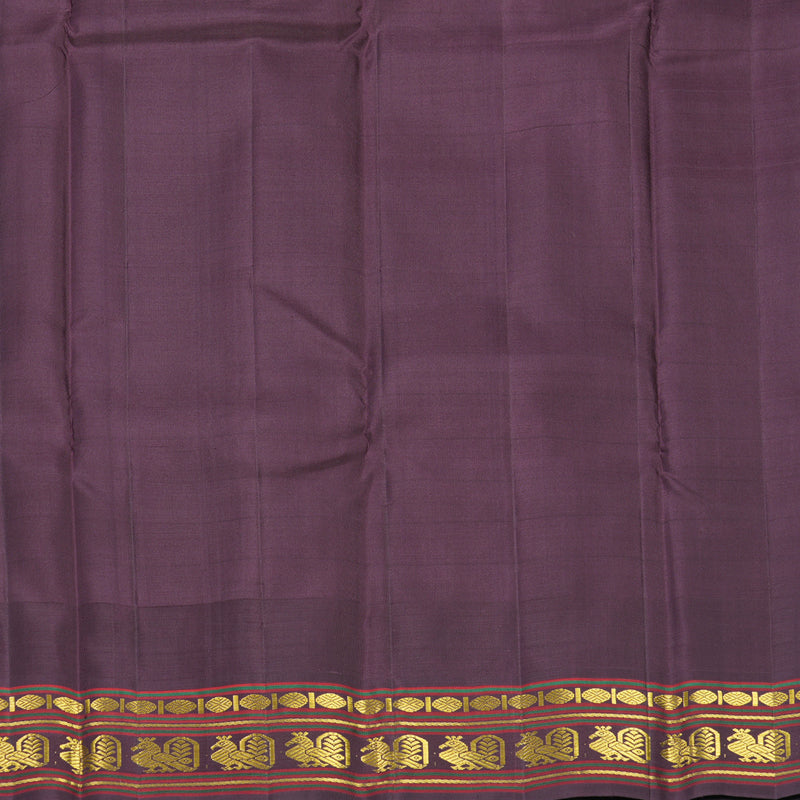 Hayagrivas Handloom Sandal Kanjivaram Silk Saree with Plum Purple Border KBF480F1-1