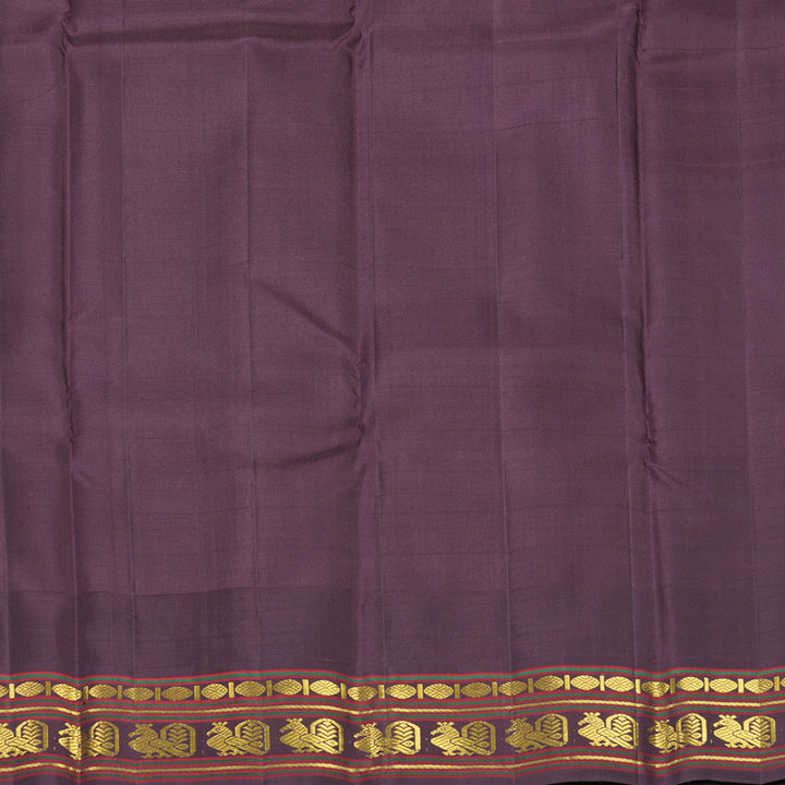 Hayagrivas Handloom Sandal Kanjivaram Silk Saree with Plum Purple Border KBF480F1-1