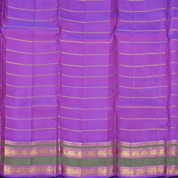 Hayagrivas Handloom Rani Pink Kanjivaram Silk Saree with Purple Border KBF484F1-1
