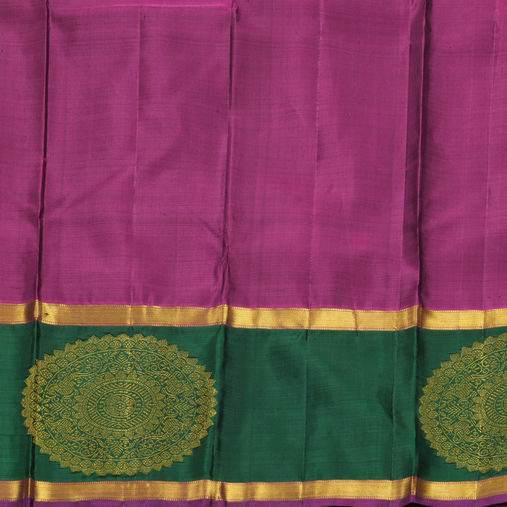 Hayagrivas Handloom Green Kanjivaram Silk Saree with Bottle Green Border KBF484F3-1