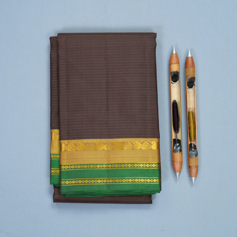 Hayagrivas Handloom Deep Snuff Kanjivaram Silk Saree KBF486F1-9