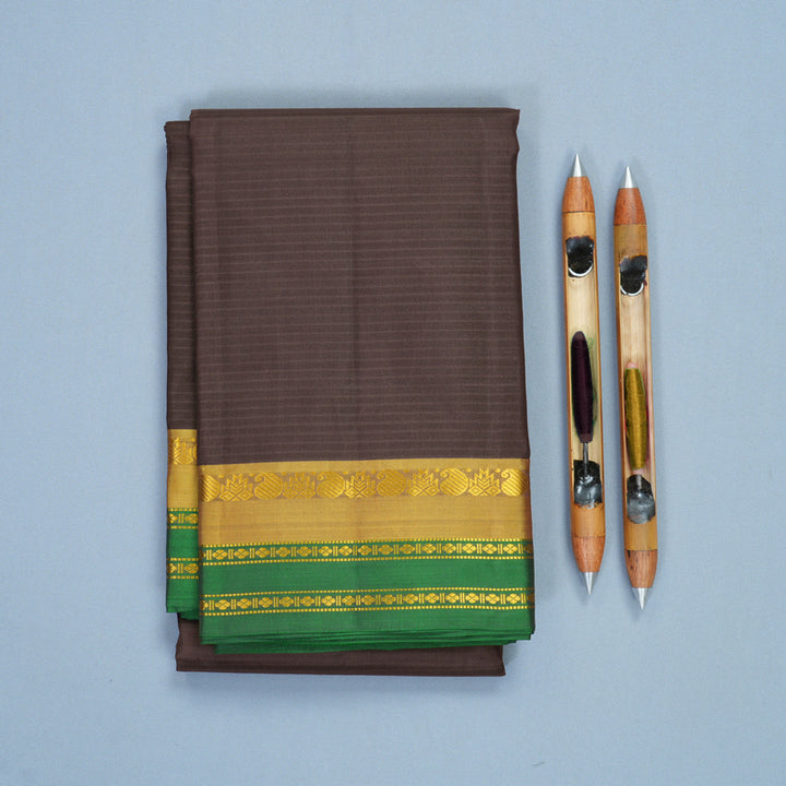 Hayagrivas Handloom Deep Snuff Kanjivaram Silk Saree KBF486F1-9