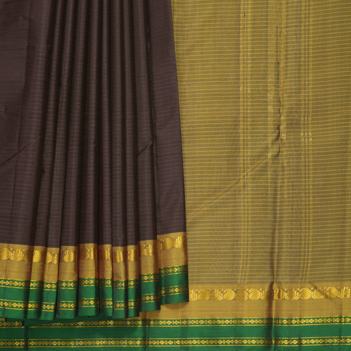 Hayagrivas Handloom Deep Snuff Kanjivaram Silk Saree KBF486F1-9