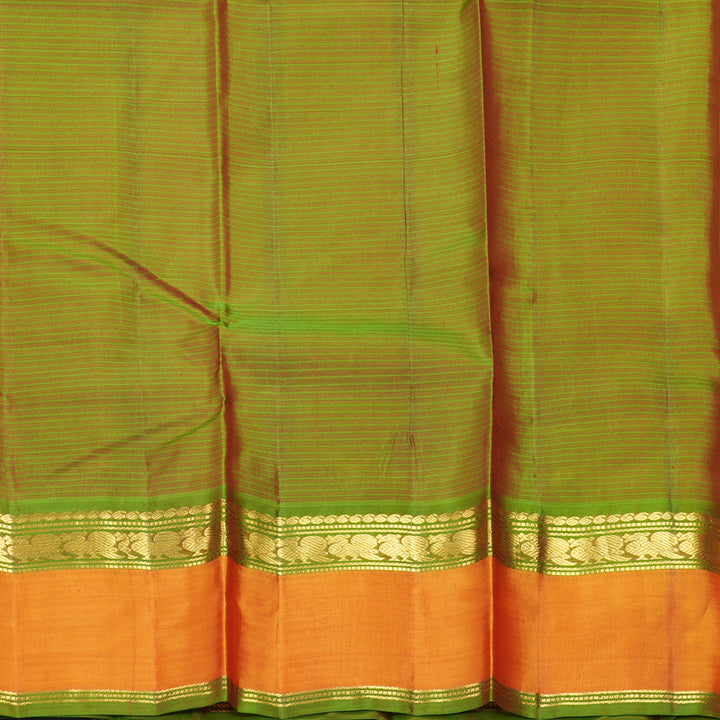 Hayagrivas Handloom Maroon Kanjivaram Silk Saree with Golden Orange Border KBF486F2-1