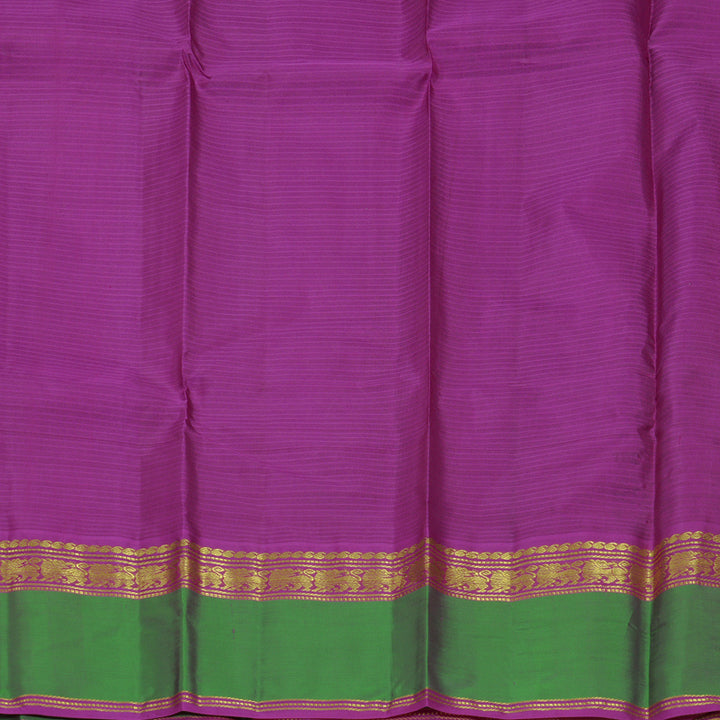 Hayagrivas Handloom Wine Purple Kanjivaram Silk Saree with Aqua Green Border KBF486F2-11