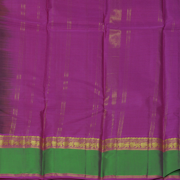 Hayagrivas Handloom Wine Purple Kanjivaram Silk Saree with Aqua Green Border KBF486F2-11
