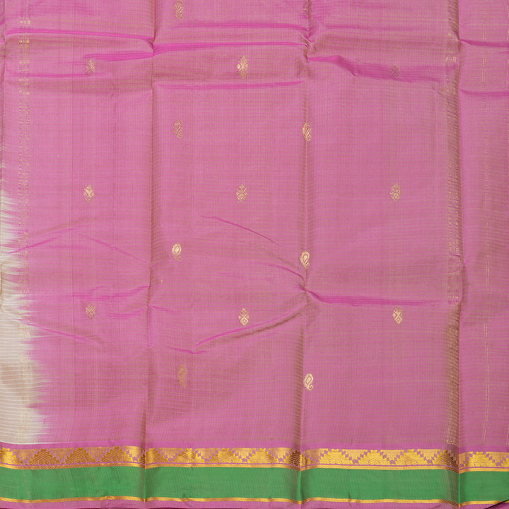 Hayagrivas Handloom Beige Kanjivaram Silk Saree with Green Border KBF486F3-16
