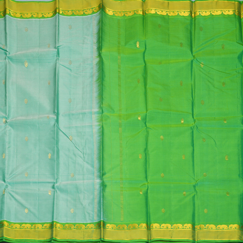 Hayagrivas Handloom Mint Green Kanjivaram Silk Saree with Parrot Green Border KBF486F3-27