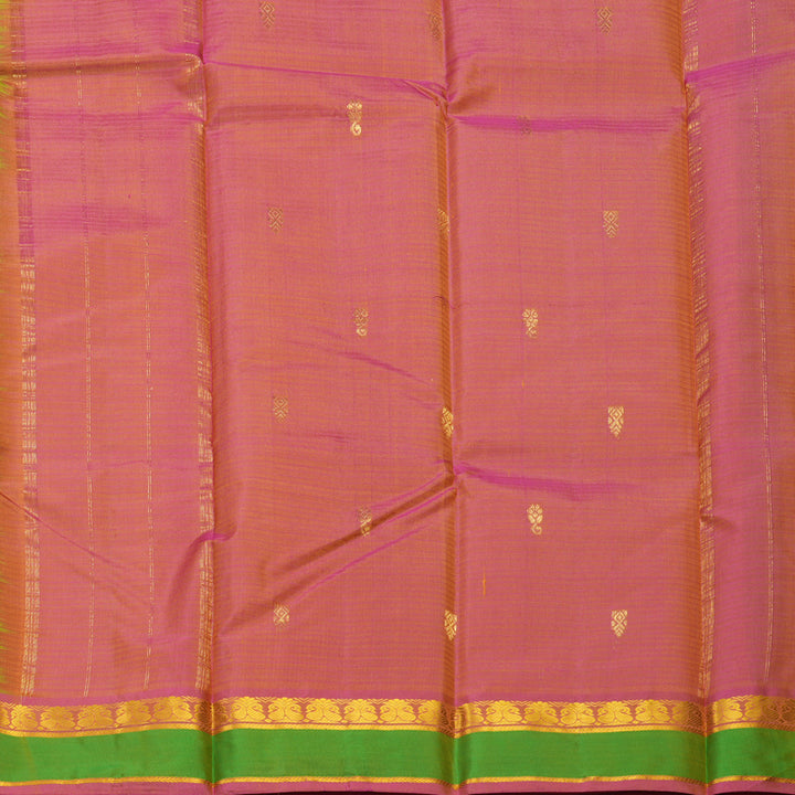 Hayagrivas Handloom Parrot Green Kanjivaram Silk Saree with Green Border KBF486F3-40