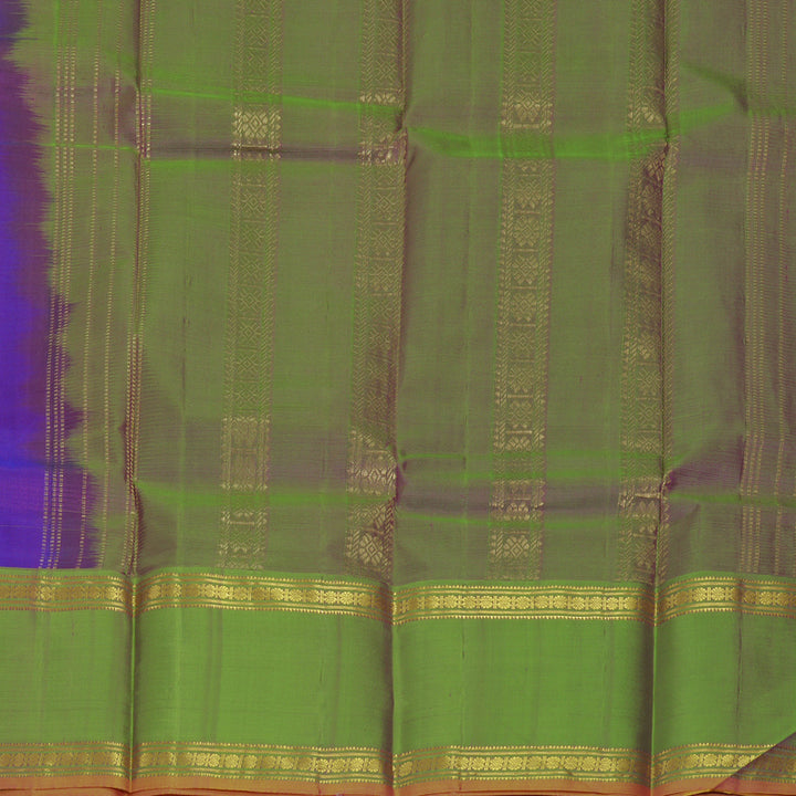 Hayagrivas Handloom Purple Kanjivaram Silk Saree with Manthalir Green Border KBF486F5-4