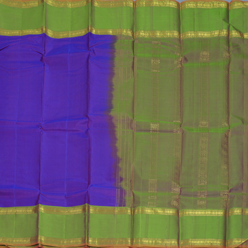Hayagrivas Handloom Purple Kanjivaram Silk Saree with Manthalir Green Border KBF486F5-4