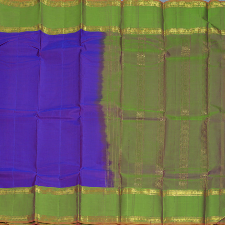 Hayagrivas Handloom Purple Kanjivaram Silk Saree with Manthalir Green Border KBF486F5-4