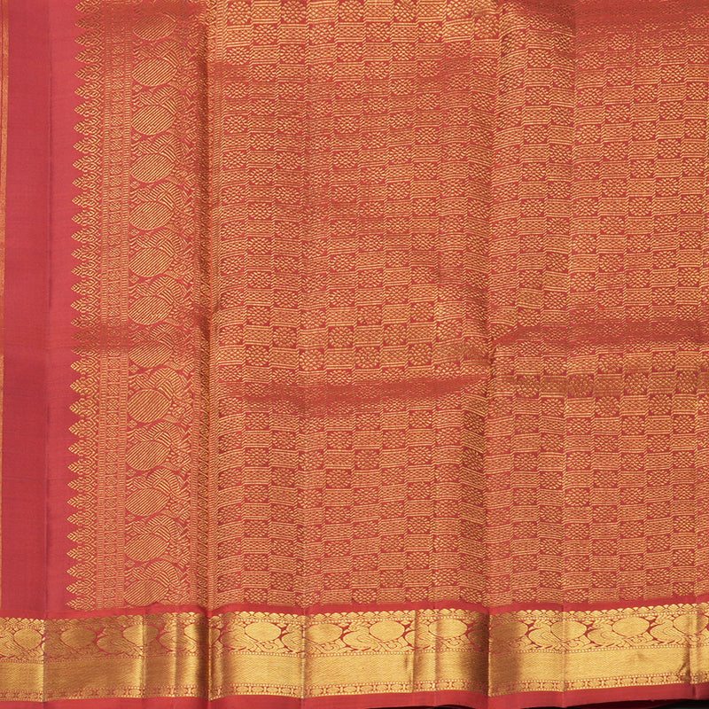 Hayagrivas Handloom Parrot Green Kanjivaram Silk Saree with Red Border KBF488F1-2