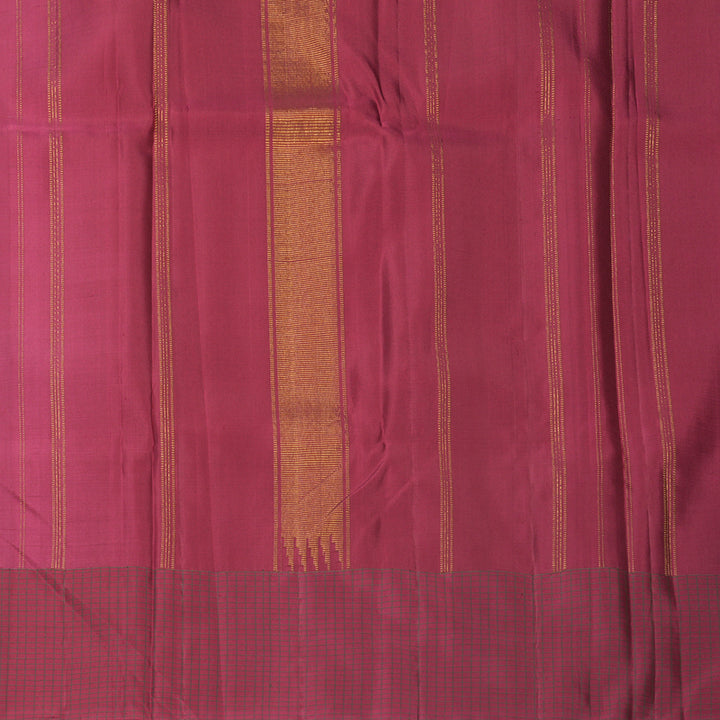 Hayagrivas Handloom White Kanjivaram Silk Saree with Ganga Jamuna Border KBE489F2-1