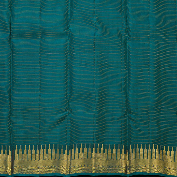 Hayagrivas Handloom Rust Orange Kanjivaram Silk Saree with Ramar Green Border KBF48D12-1