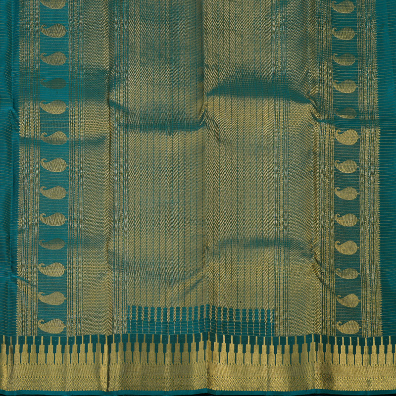 Hayagrivas Handloom Rust Orange Kanjivaram Silk Saree with Ramar Green Border KBF48D12-1