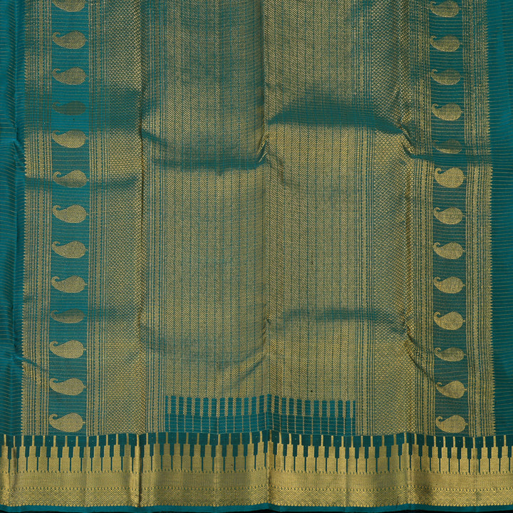 Hayagrivas Handloom Rust Orange Kanjivaram Silk Saree with Ramar Green Border KBF48D12-1