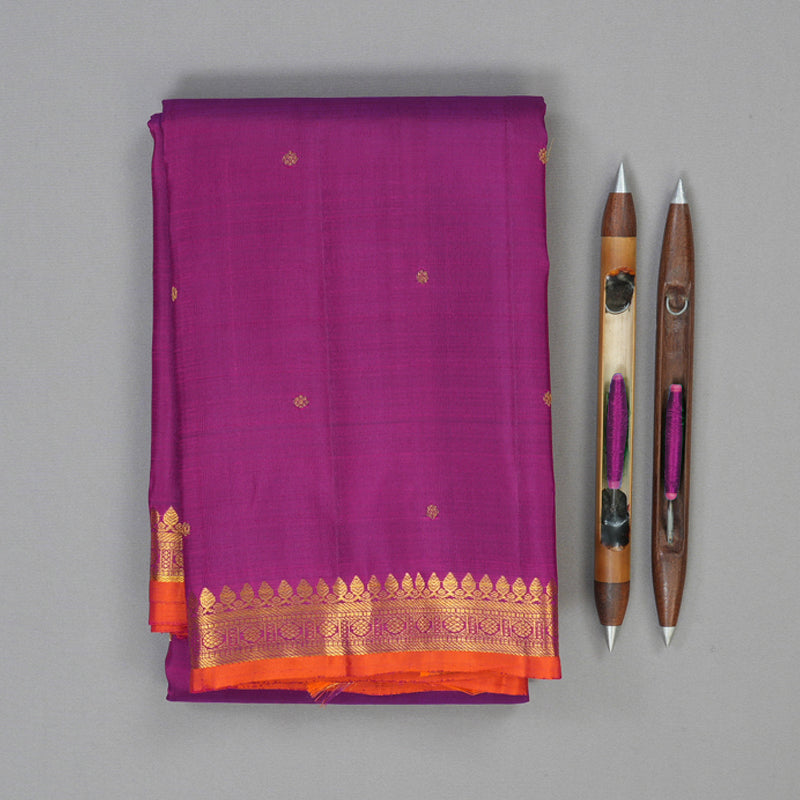 Hayagrivas Handloom Vadamalli Purple Kanjivaram Silk Saree KBF48D3-3