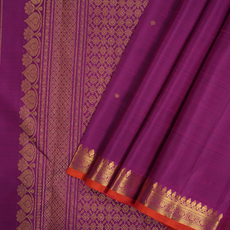Hayagrivas Handloom Vadamalli Purple Kanjivaram Silk Saree KBF48D3-3