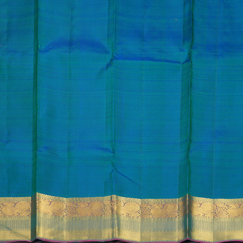 Hayagrivas Handloom Green Kanjivaram Silk Saree with Mayilkazhuthu Border KBF48D4-1