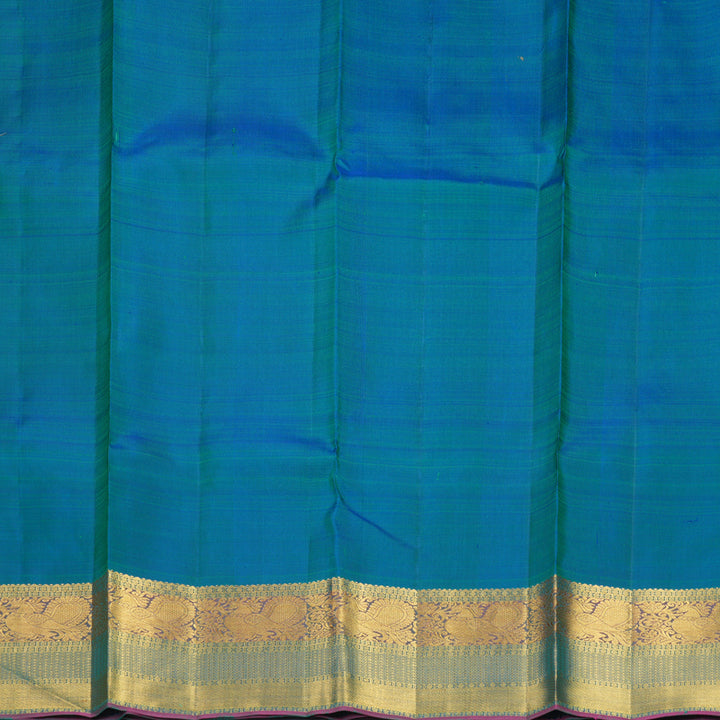 Hayagrivas Handloom Green Kanjivaram Silk Saree with Mayilkazhuthu Border KBF48D4-1